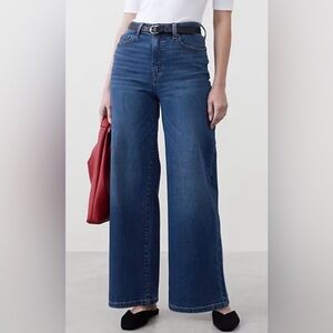 Banana Republic Women’s Wide-Leg High-Rise Blue Jeans